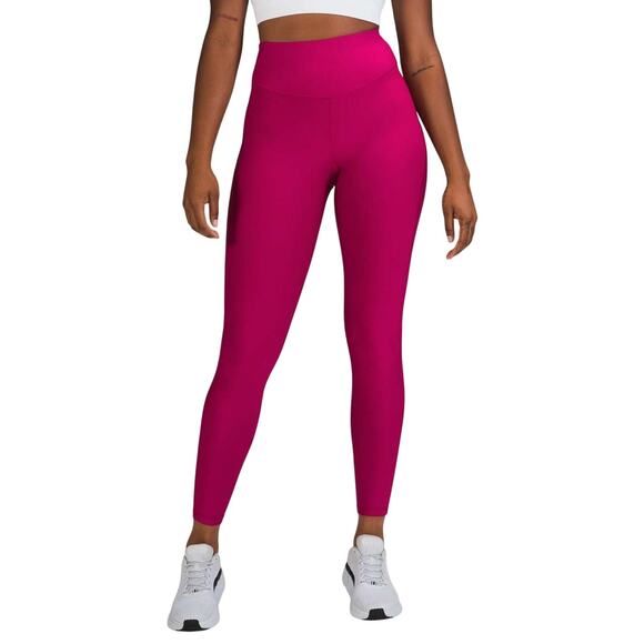 Lululemon Base Pace High-Rise Fleece Tight 28" Wild Berry Women's Size 14 NWT - Picture 1 of 11